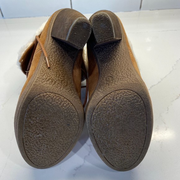 Bjorndal Falan Fur Lined Suede Ankle Booties Cognac Size 6 - Picture 8 of 9